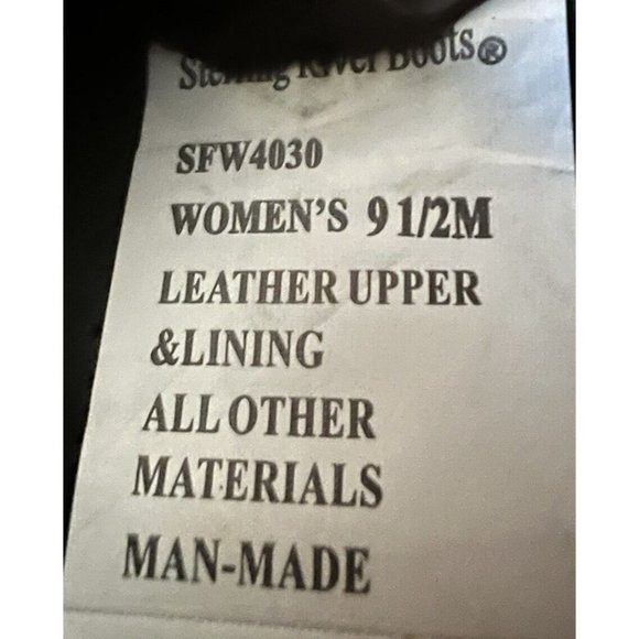 Sterling River Leather Cowboy Boots Black Women Size 9.5 SFW4030 - Picture 8 of 8